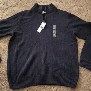 Sonoma Men's Dark Blue Zip Up Sweater